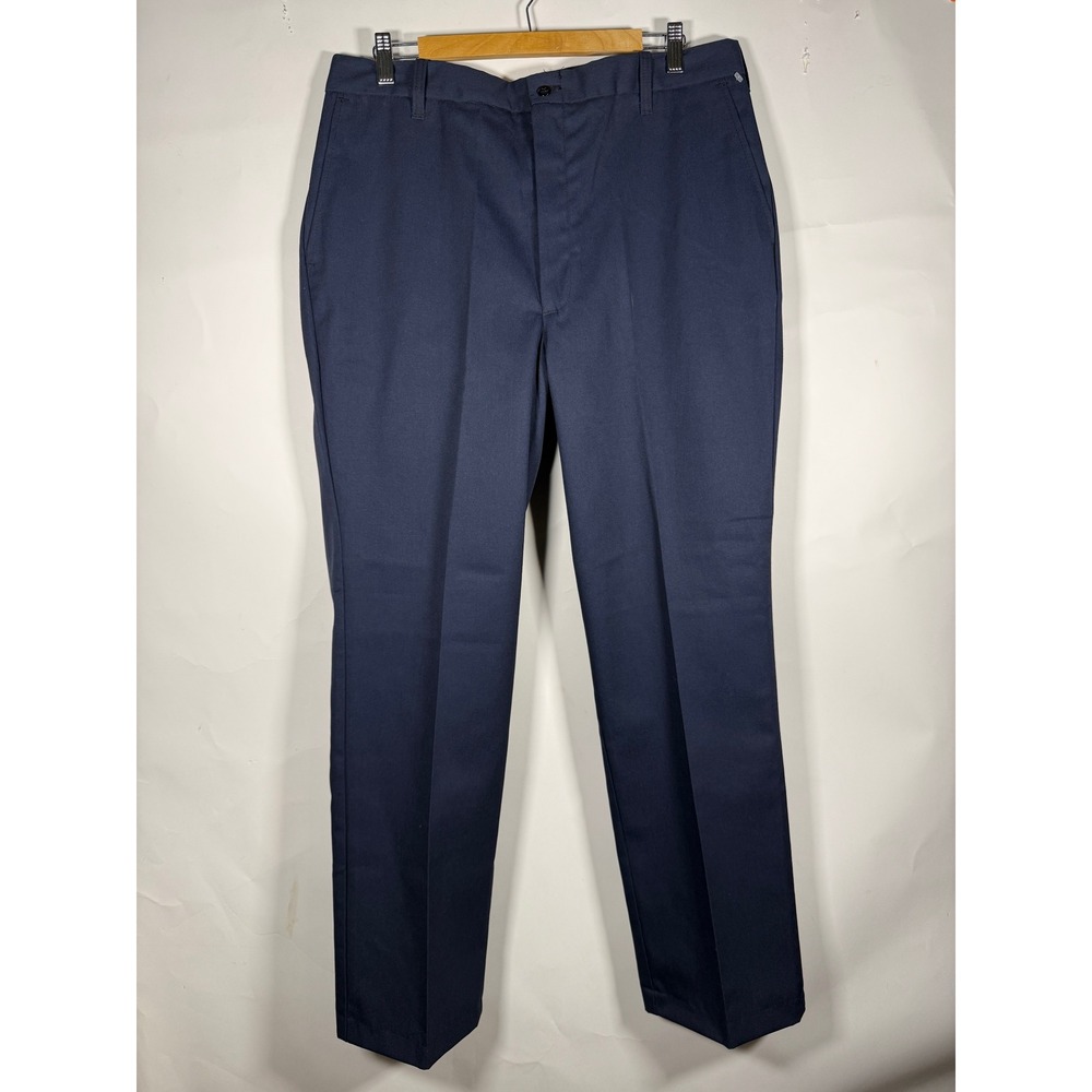 Vintage Dickies Navy Blue Work Pants Mens 37x32 PT10NV Flat Front Talon NWT